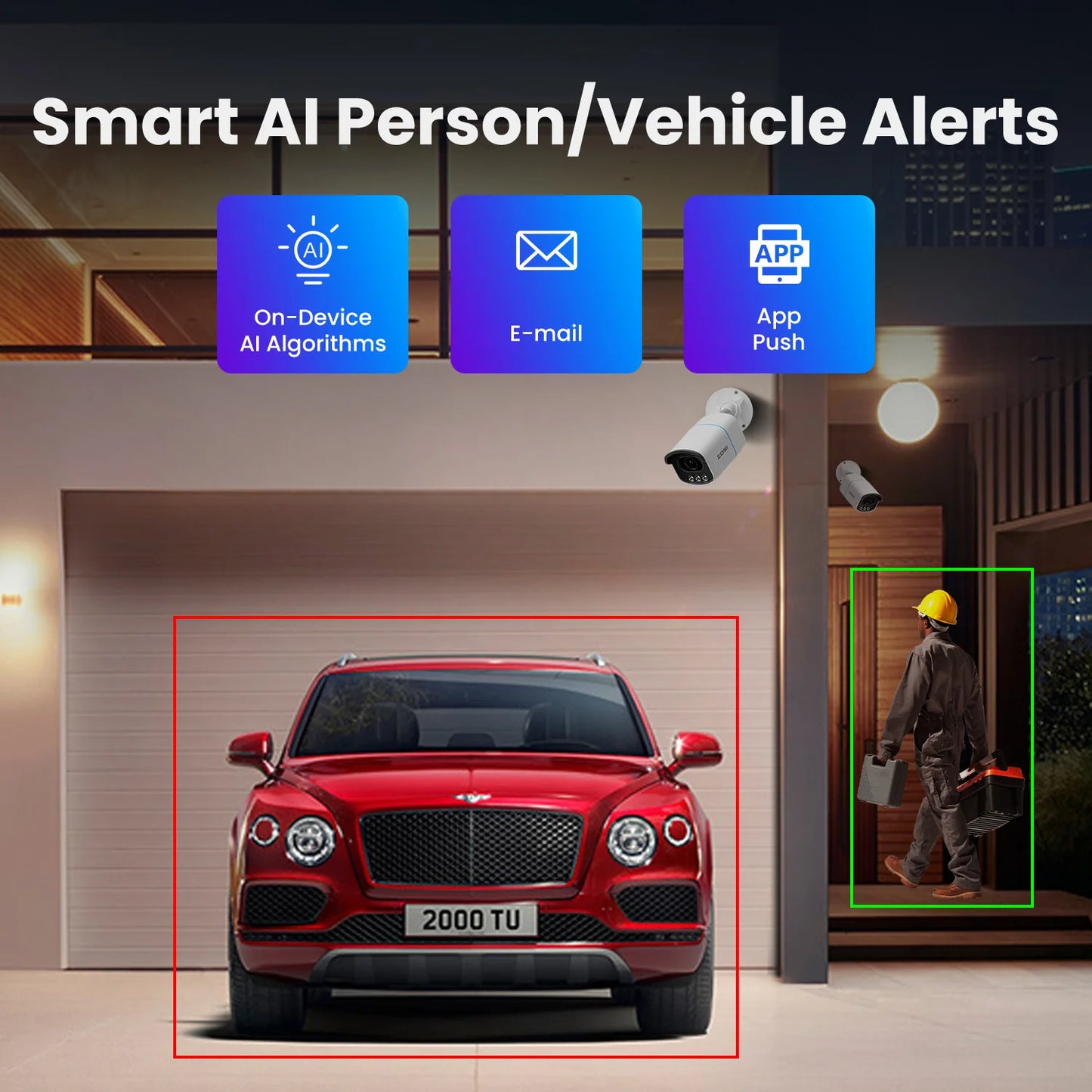 ZOSI 4K 8MP PoE Security Camera System – Aurora Lux Full‑Color Night Vision | 5MP/8MP Outdoor/Indoor