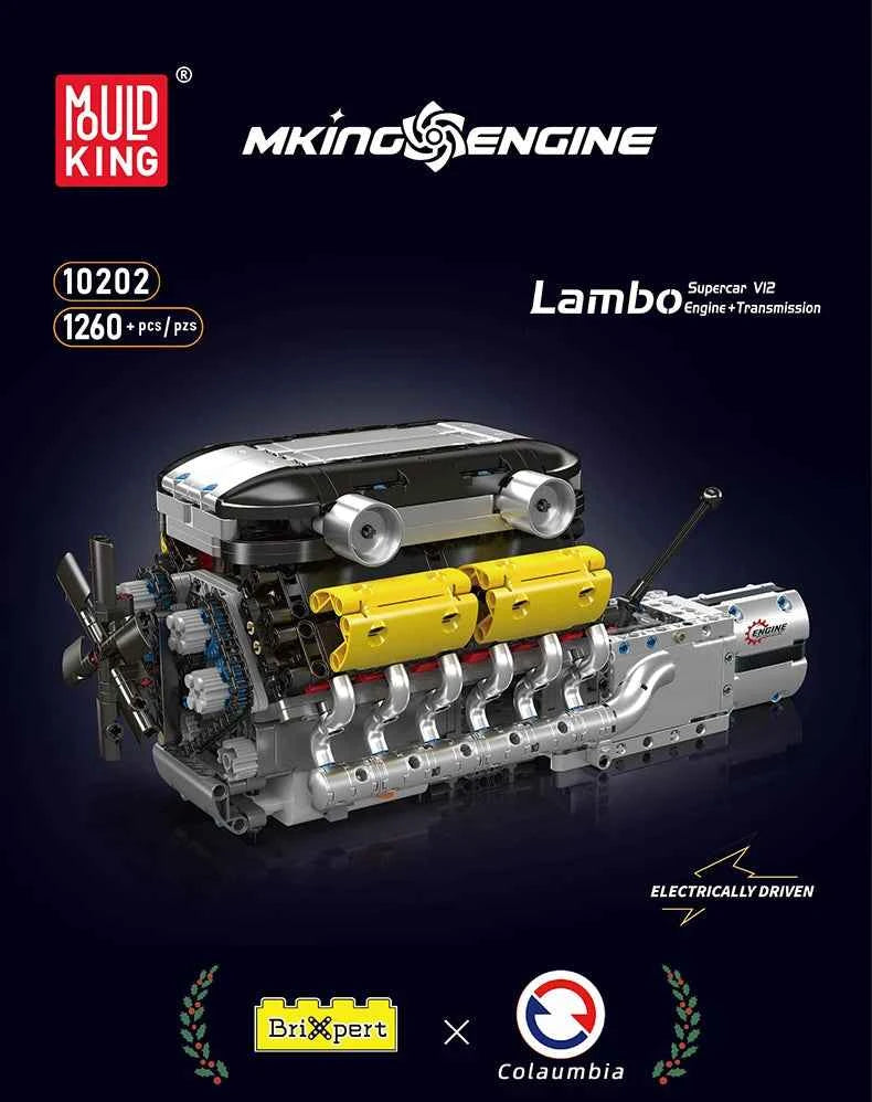 Mould King 10202 Motorized V12 Engine & Transmission Building Set - Limetastore