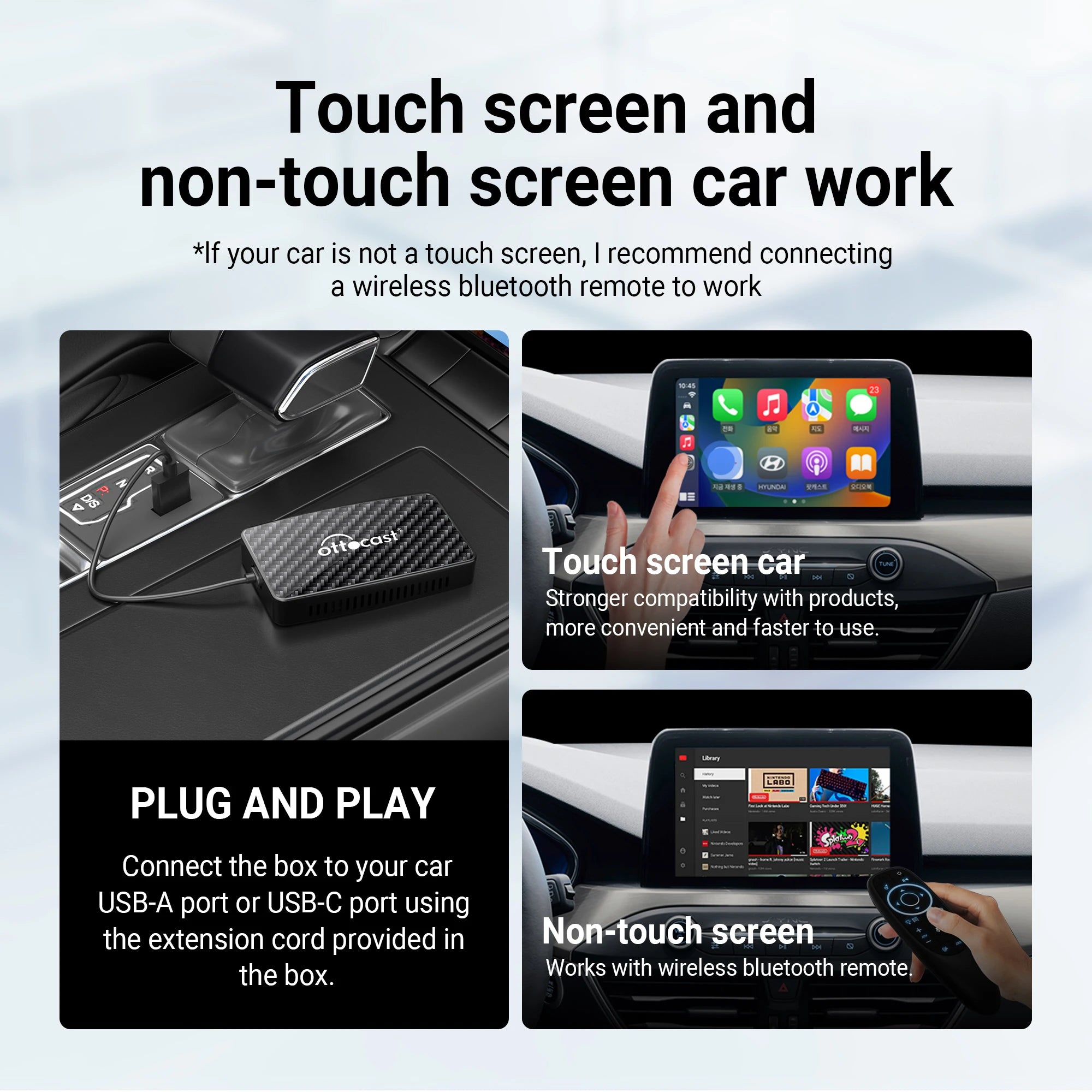 OTTOCAST Play2Video Pro Wireless CarPlay Video Adapter