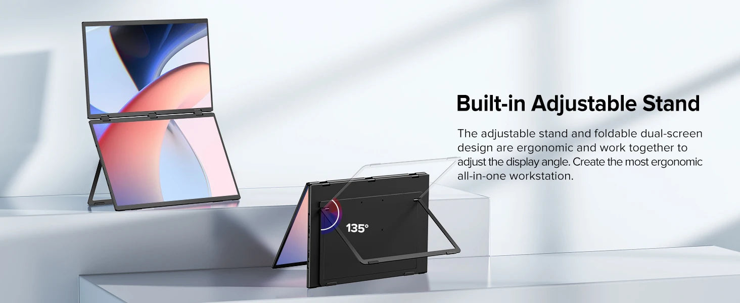18.5'' 100Hz Touch Screen Dual Triple Portable Monitor IPS USB-C HDMI HDR Foldable Laptop PC Gaming Display For PC Mac Windows - Limetastore