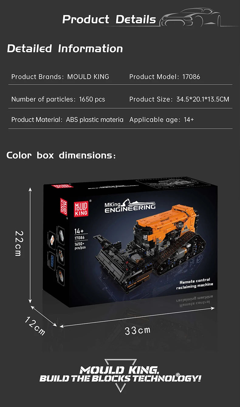 Mould King 17086 RC Reclaiming Machine Building Set | Motorized Technical Bucket Wheel Excavator - Limetastore