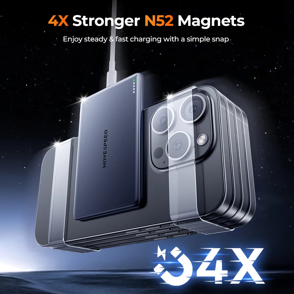MOVESPEED Magnetic Power Bank 10000mAh Slim MagSafe for iPhone Samsung
