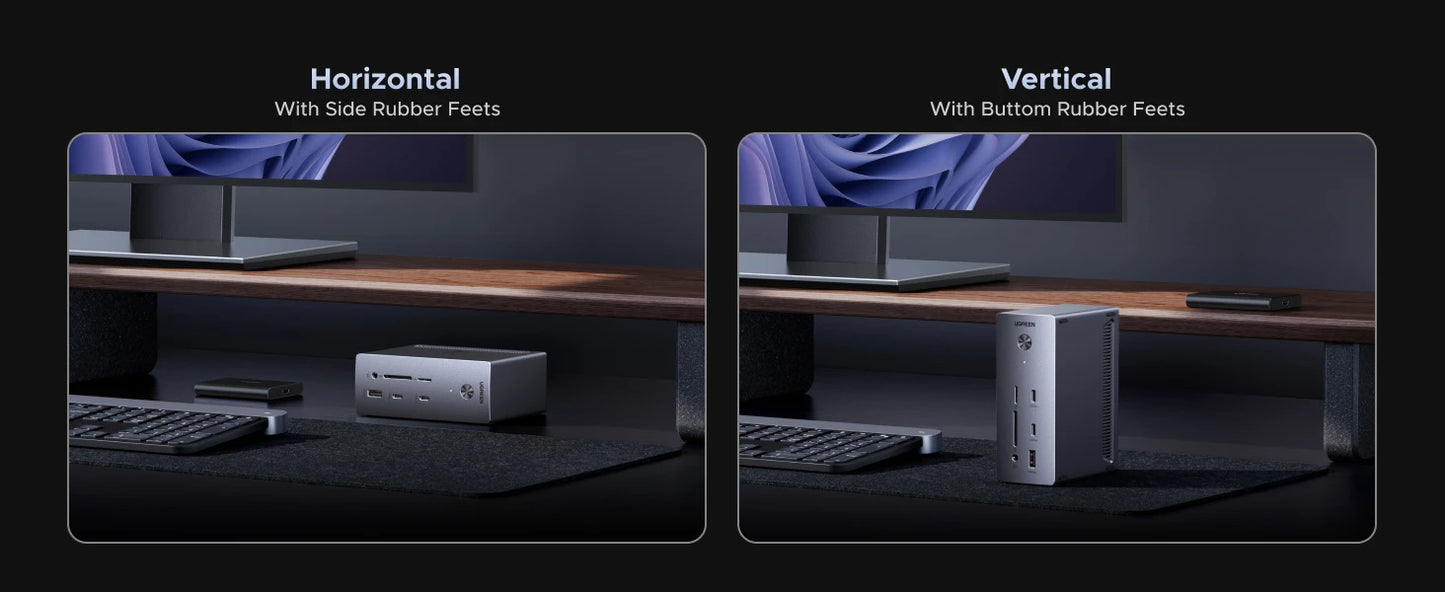 UGREEN 14‑in‑1 USB‑C Docking Station with 4K120Hz DisplayPort, Dual 4K60Hz HDMI