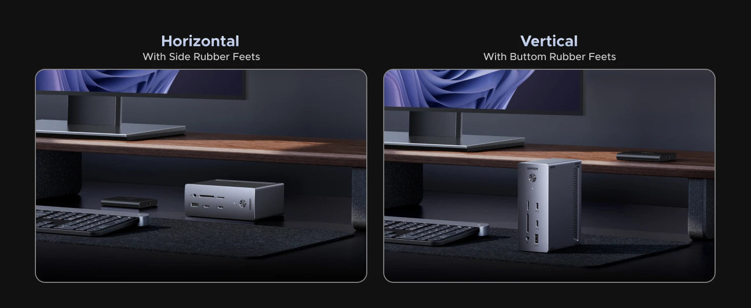 UGREEN 14‑in‑1 USB‑C Docking Station with 4K120Hz DisplayPort, Dual 4K60Hz HDMI