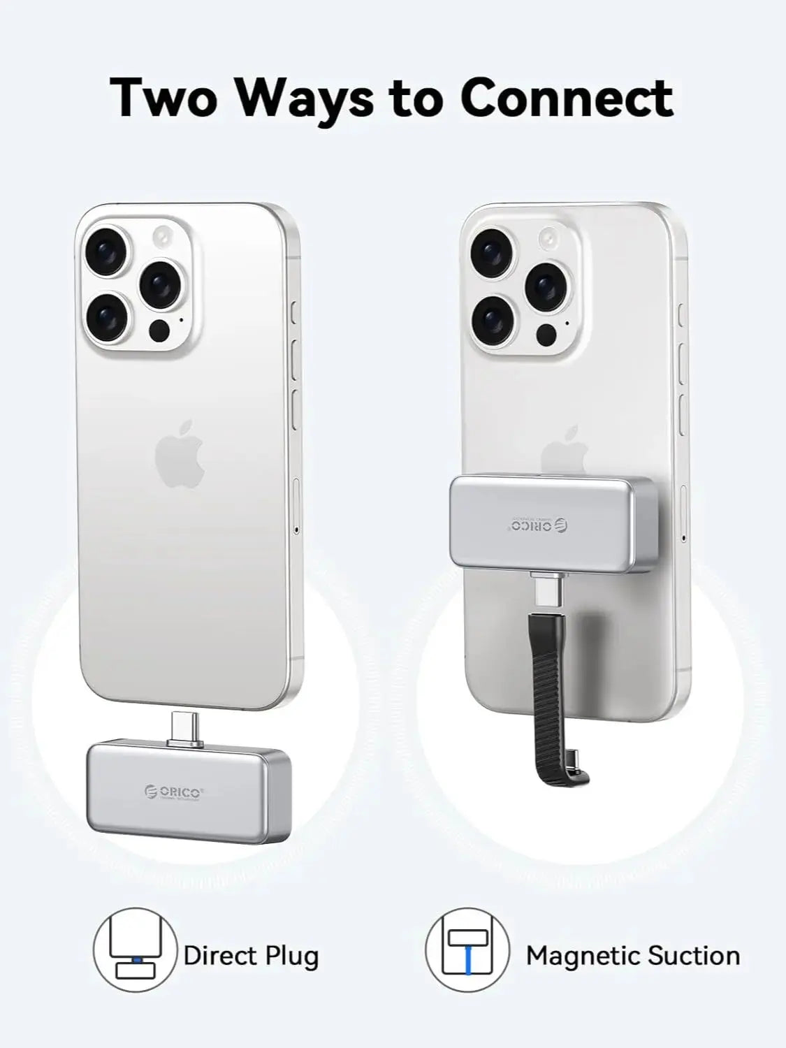 ORICO FlashPod 1TB Magnetic Mini Portable SSD with Direct USB‑C Plug