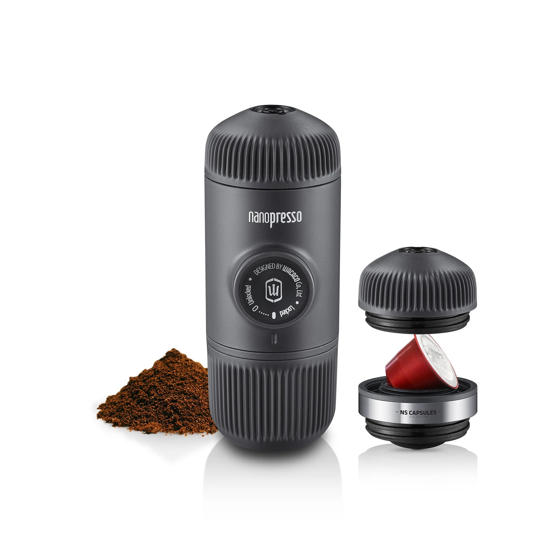 Wacaco Nanopresso Portable Espresso Machine with NS Adapter Bundle – 18 Bar High-Pressure Hand Pump Brewer
