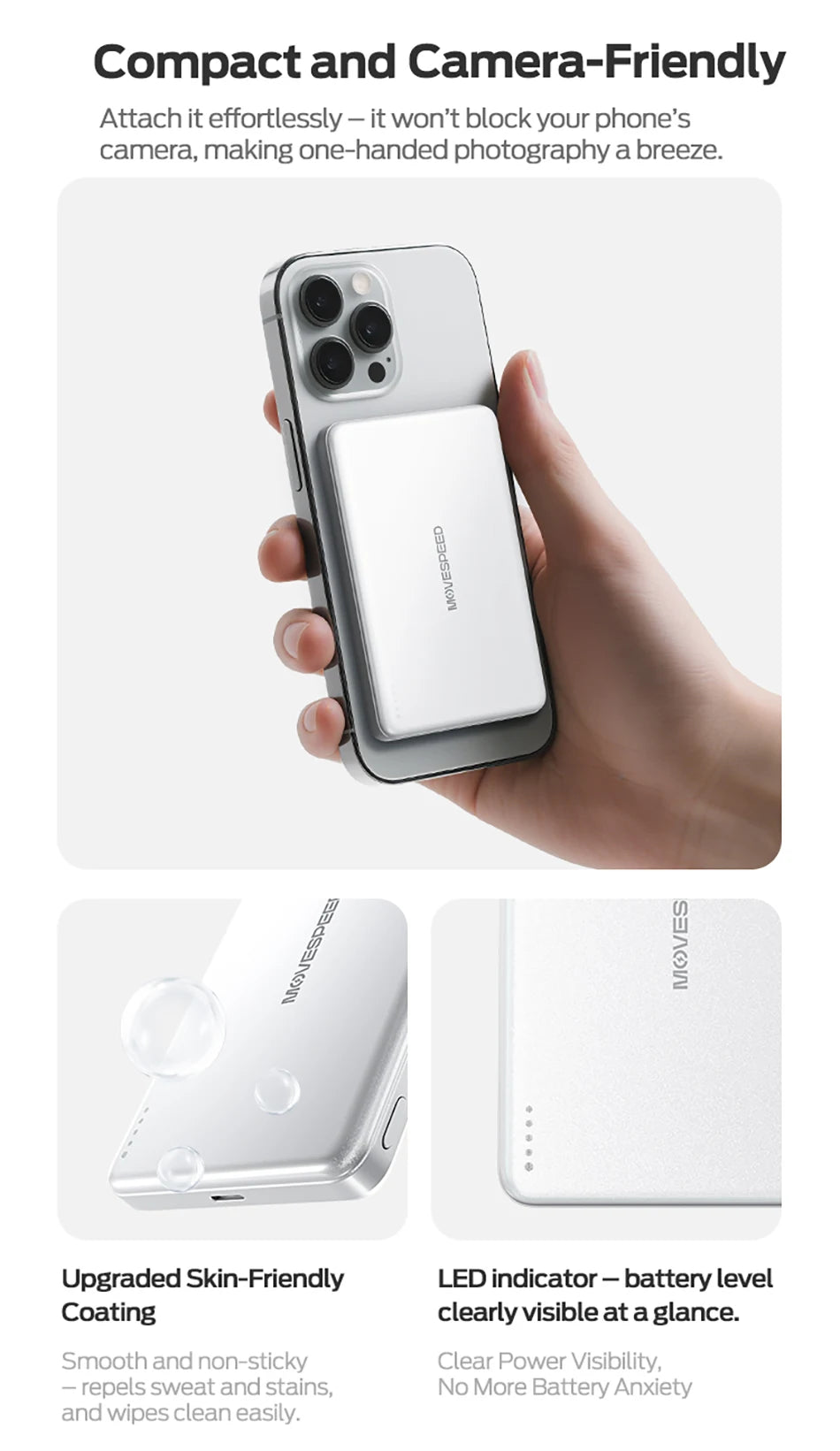 MOVESPEED Semi-Solid Battery Power Bank 5000mAh MagSafe Magnetic