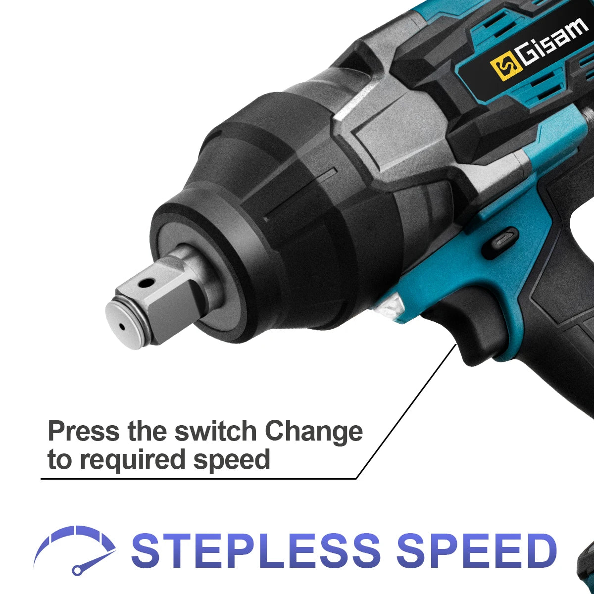 Gisam 3100N.M Torque Brushless Electric Impact Wrench 3/4 inch Cordless Electric Wrench Power Tool Compatible Makita 18V Battery