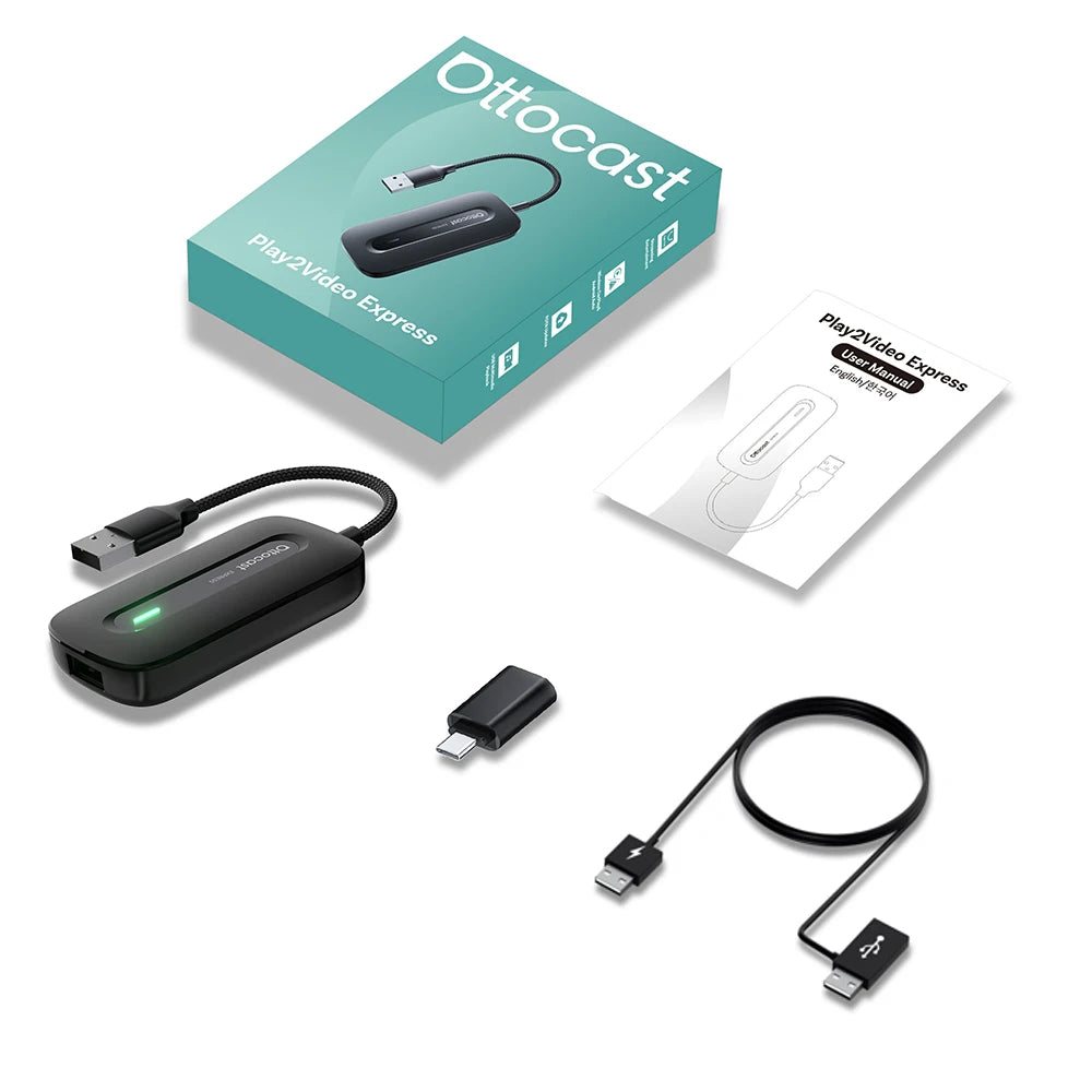OTTOCAST Play2Video Express Wireless CarPlay Video AI Box
