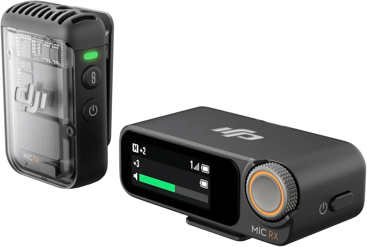DJI Mic 2 – Wireless Microphone with Intelligent Noise Cancelling & 32‑Bit Float Internal Recording