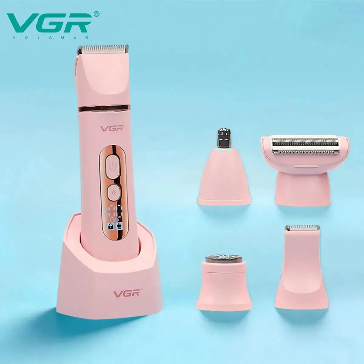 VGR Hair Remover Professional Hair Trimmer Electric Shaver Bikini Leg Body Waterproof IPX7 Nose Trimmer Epilator for Women V-763