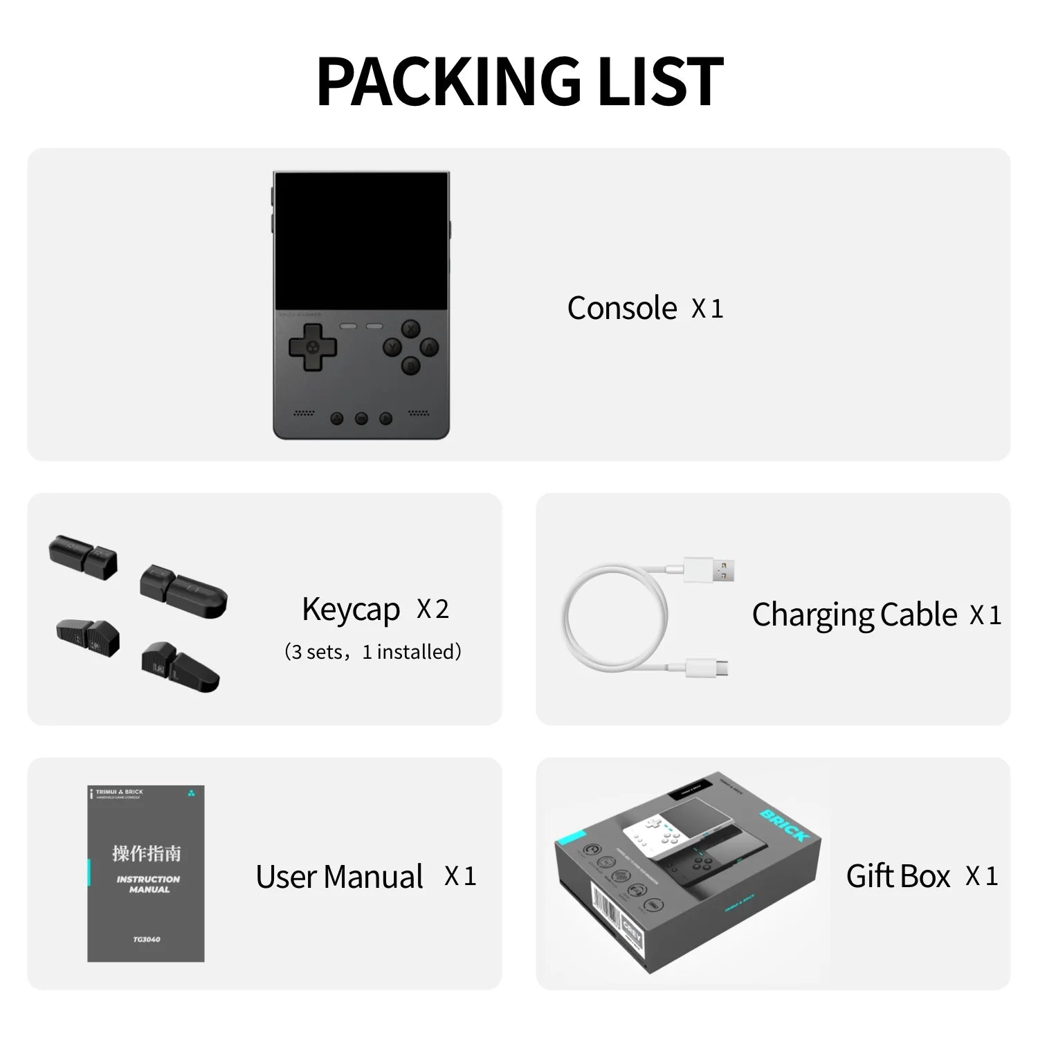 AMPOWN TRIMUI BRICK Metal Retro Games Console Portable Handheld Game Player CNC 3.2 IPS Screen Linux System Video Gaming Device - Limetastore