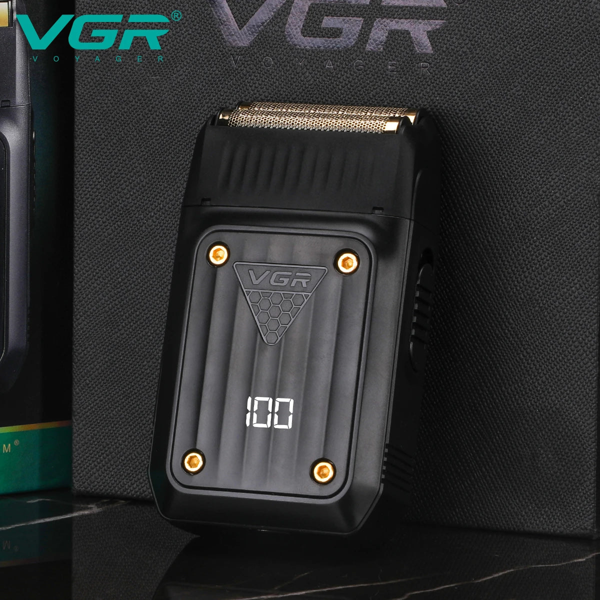 VGR Shaver Electric Razor Professional Beard Trimmer Rechargeable Razor Digital Display Razor Reciprocating Shaver for Man V-363