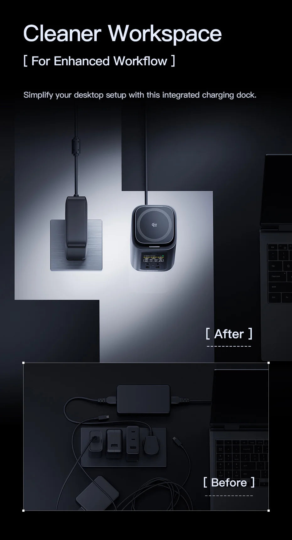 Baseus 160W 15‑in‑1 USB‑C HUB | Dual HDMI 4K@120Hz, Qi2.2 25W Wireless Charger