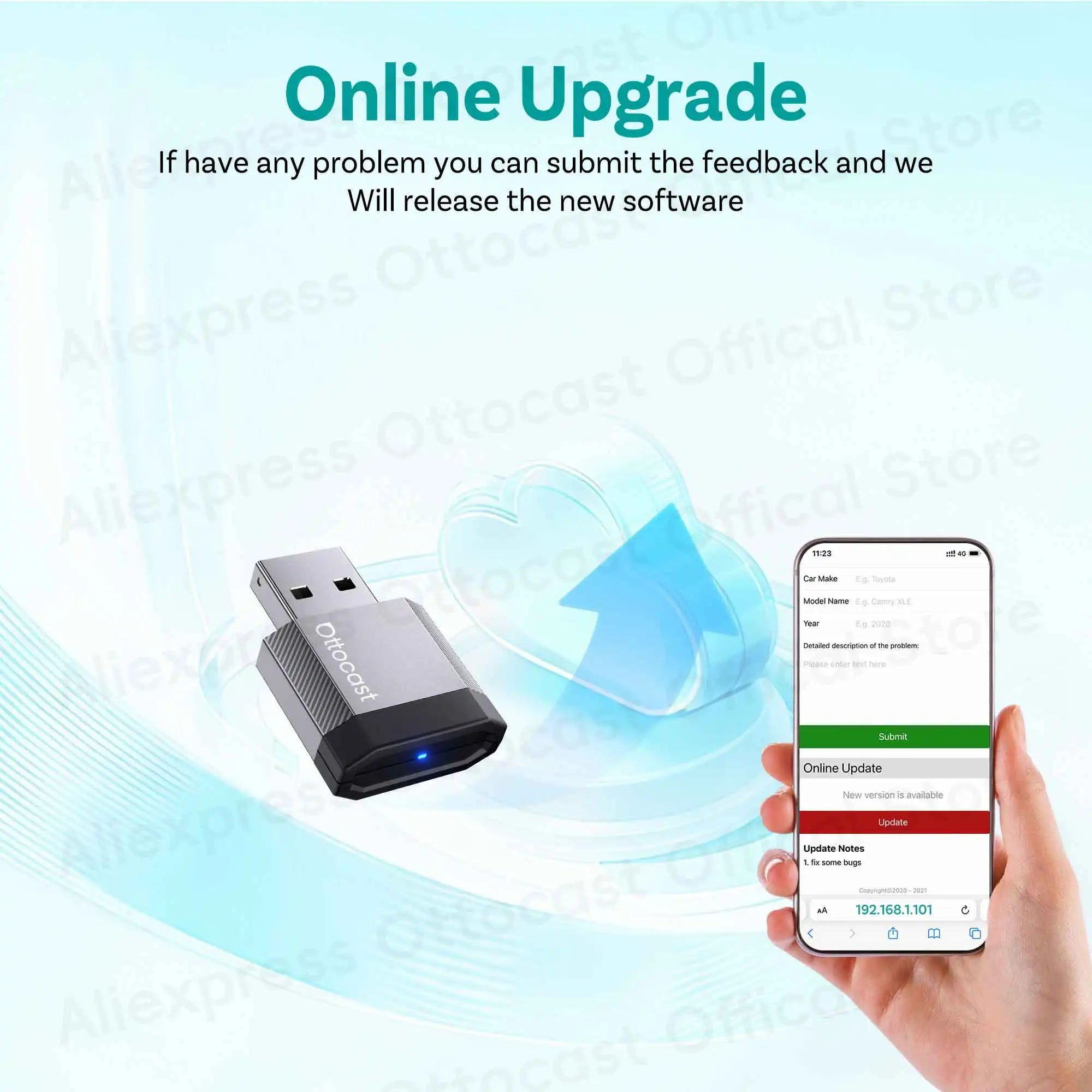 OTTOCAST Mini Nova Cube 3.0 Wireless CarPlay Adapter