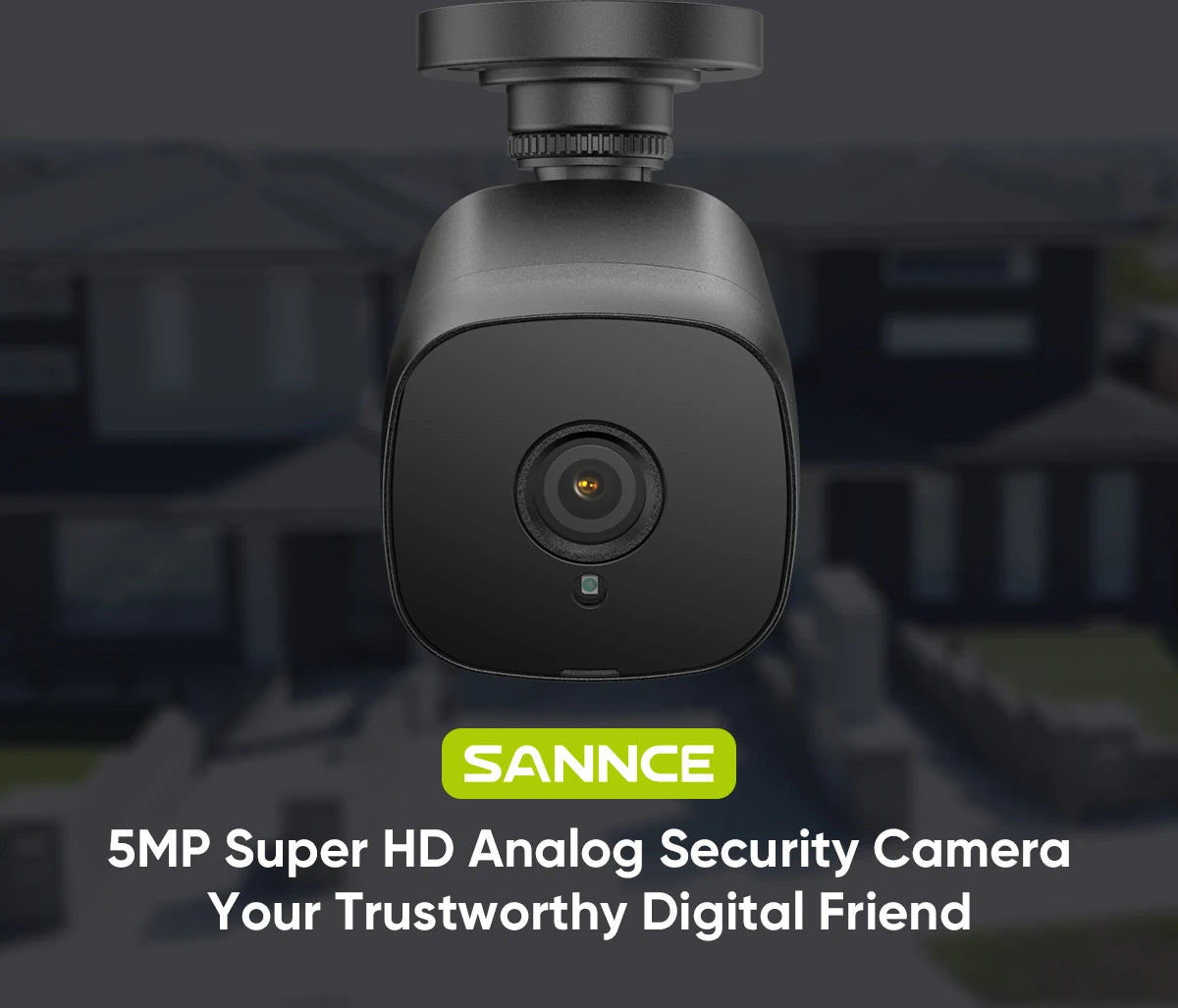 SANNCE 5MP TVI Cameras | 4× IR Night Vision, 12 IR LEDs, 3.6mm Lens, BNC Cable