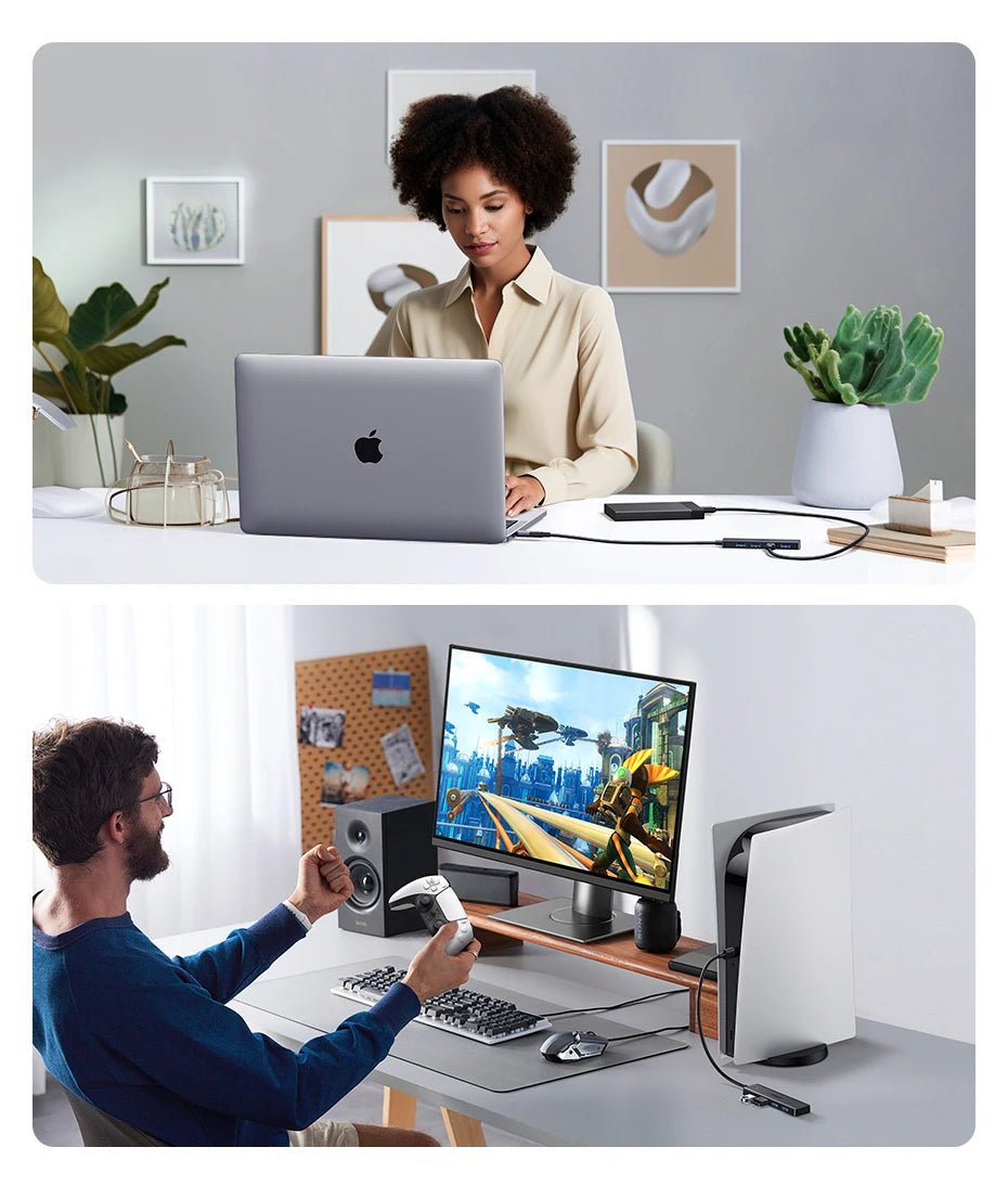 UGREEN 4‑Port USB 3.0 Hub Slim with 5Gbps Data Transfer – USB Expansion Splitter