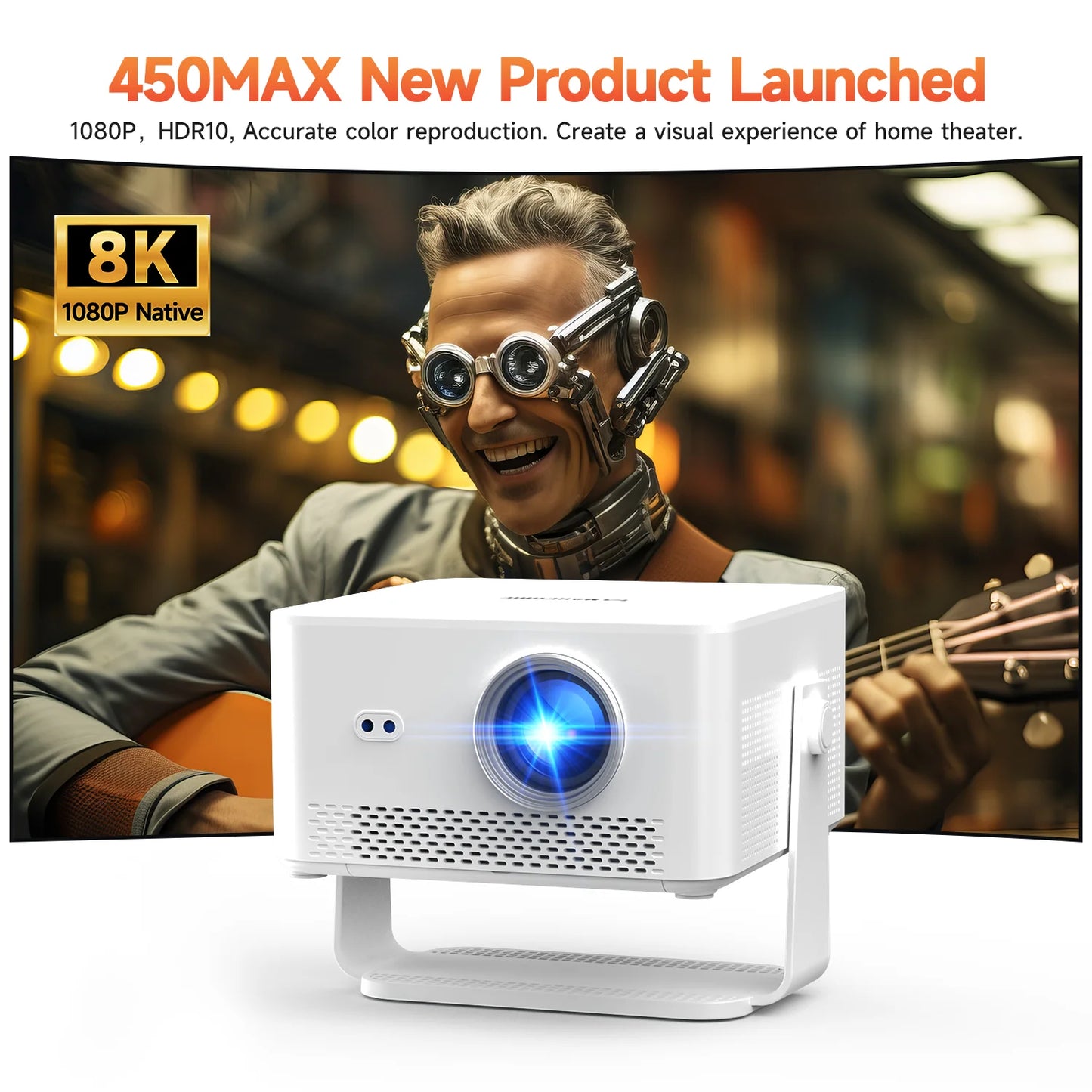 Magcubic HY450 MAX Smart Projector | 1100 ANSI 1080P | Android 14 & 8K Support