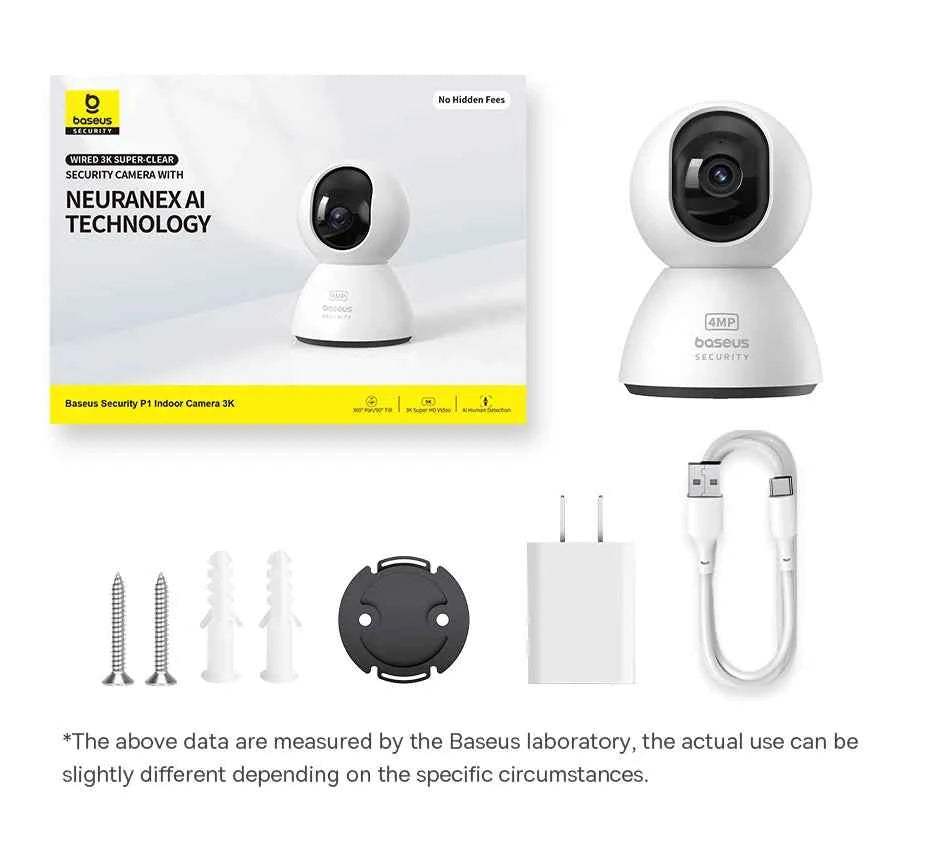 Baseus 4MP IP Camera Smart 5G WIFI Security Camera Indoor Home Protection PT 3K High Clarity Two Way Audio Surveillance Camera - Limetastore