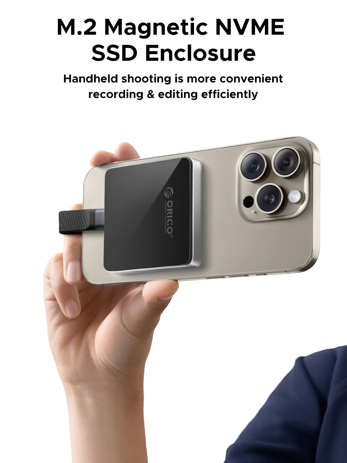 ORICO Magnetic Portable SSD USB3.2 20Gbps Supports 4K ProRes Video Recording for iPhone 15 Pro Series External Solid State Drive