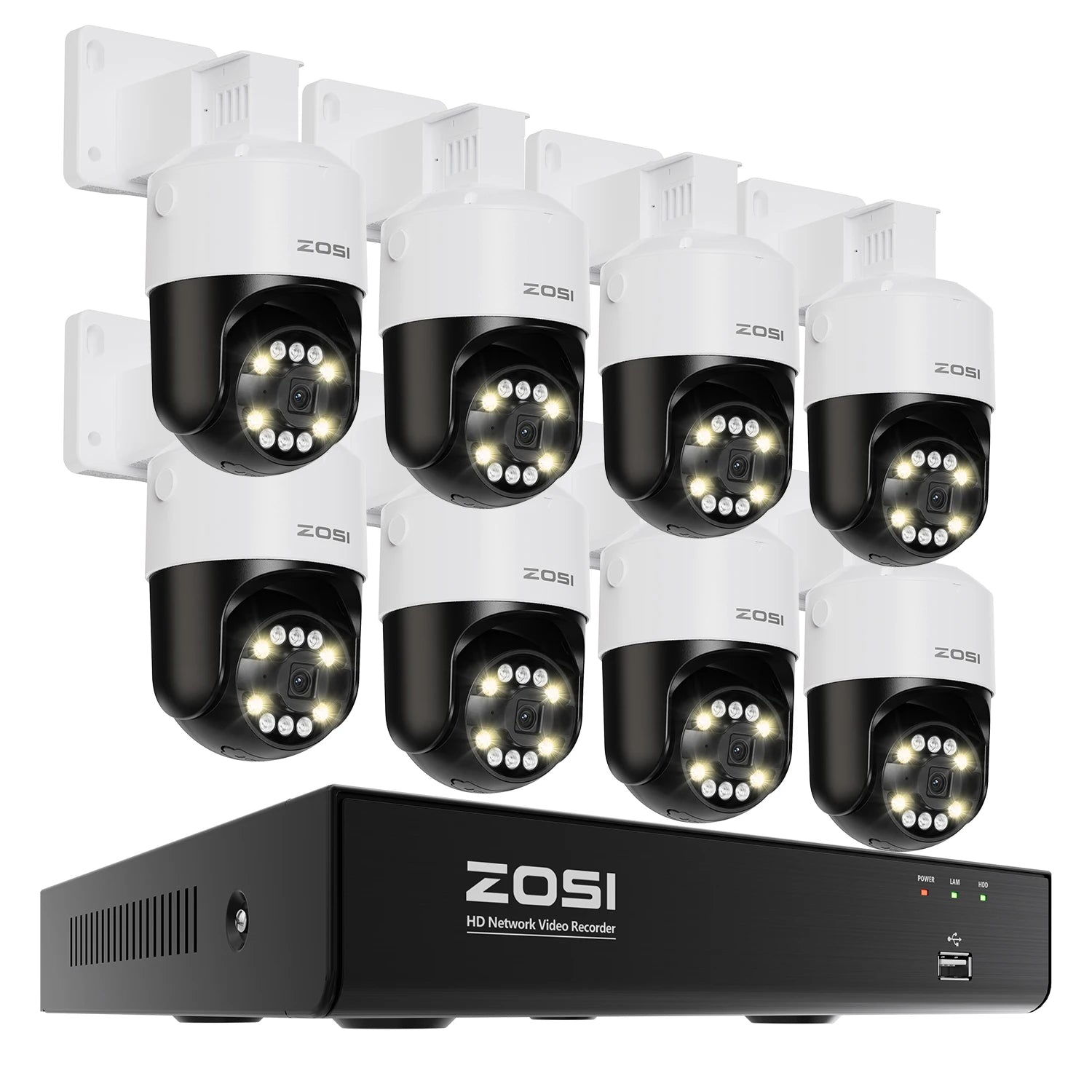 ZOSI 8MP PTZ PoE Security Camera System – 4K AI Face/Person/Vehicle Detection