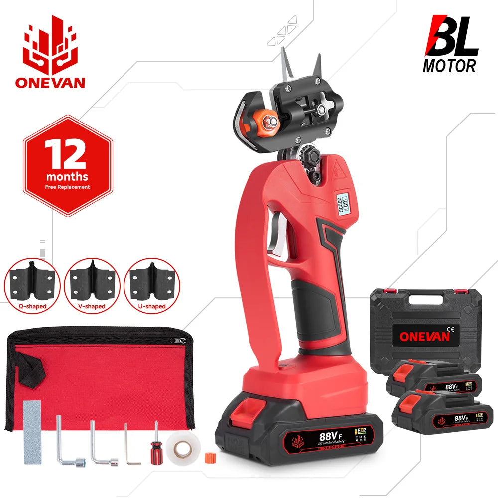 ONEVAN 2‑in‑1 Brushless Grafting Machine & Electric Pruner | Branch Cutter, Tree Grafting Tool