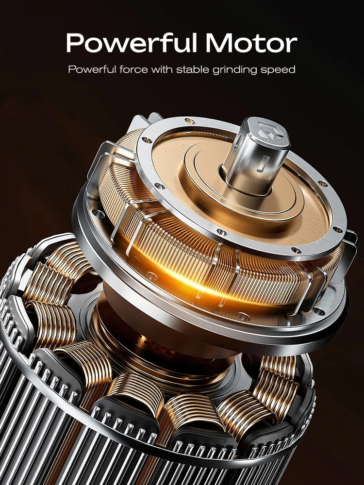 HiBREW G4C – 2-v-1 ročni in električni mlinček za kavo | 40 mm titanovi stožčasti mlinček | Prenosen visokonatančni mlinček za espresso