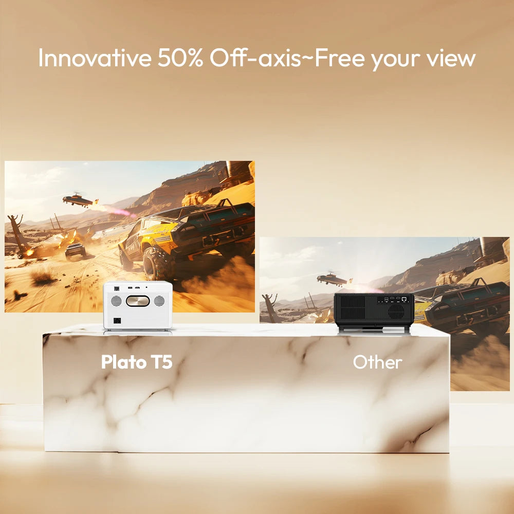 BYINTEK T5 Max Smart Projector | 1000 ANSI Lumens | Native 1080P 4K Support