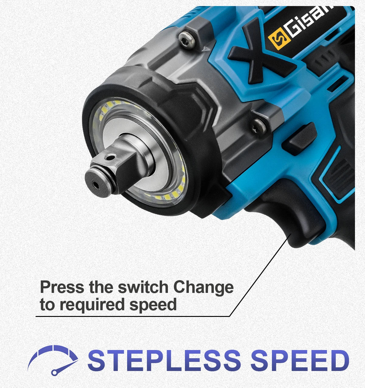 Gisam 900N.m Brushless Impact Wrench 1/2"