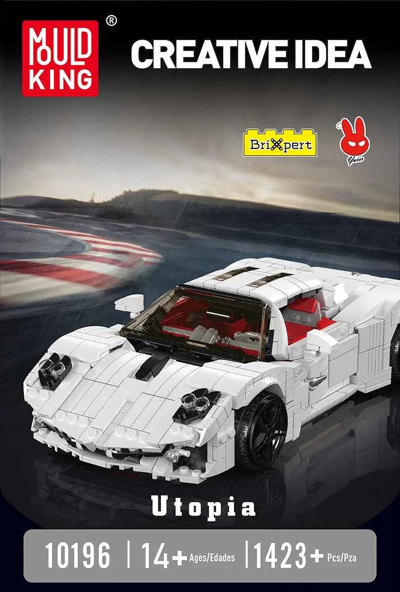 Mould King 10196 White Utopia Sport Racing Car - Limetastore