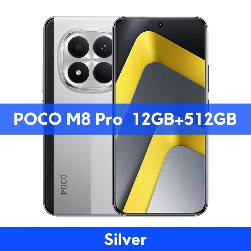 【World Premiere】 POCO M8 Pro 5G Smartphone Global Version Snapdragon 7s Gen 4 6.83" 1.5K 120Hz display 6500mAh battery 100W NFC - Limetastore