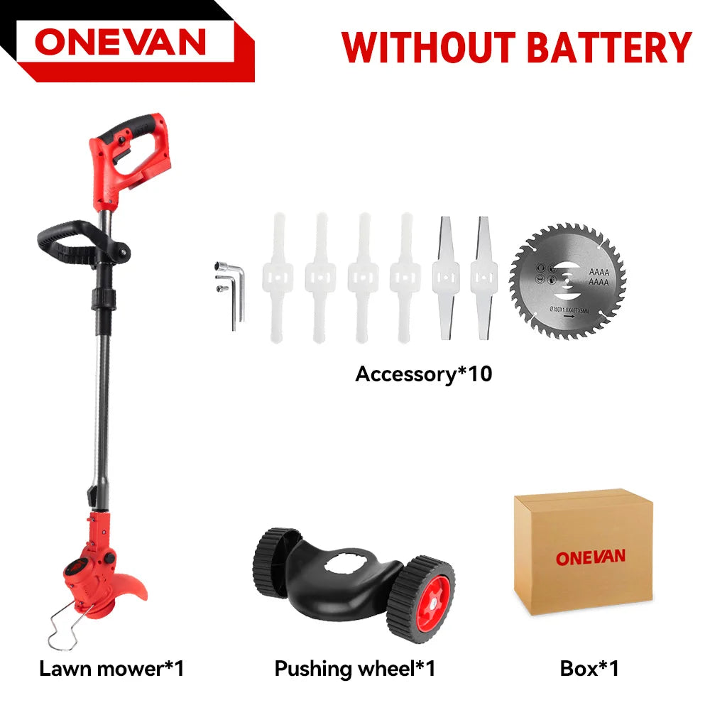 ONEVAN 20,000 RPM Cordless Grass Trimmer | Adjustable Foldable Telescopic Lawn Mower for 21V/18V Battery