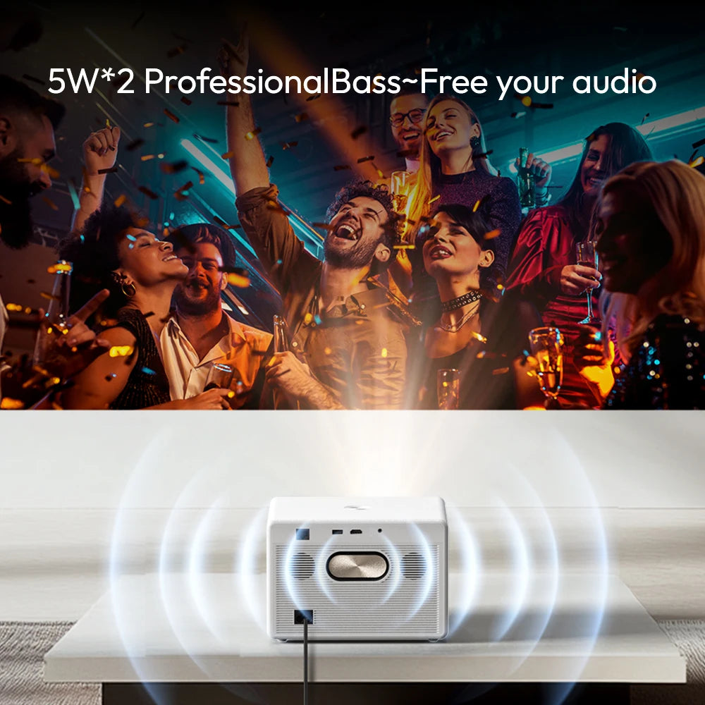 BYINTEK T5 Max Smart Home Theater Projector – 1000 ANSI Lumens, Native 1080P, 4K Support