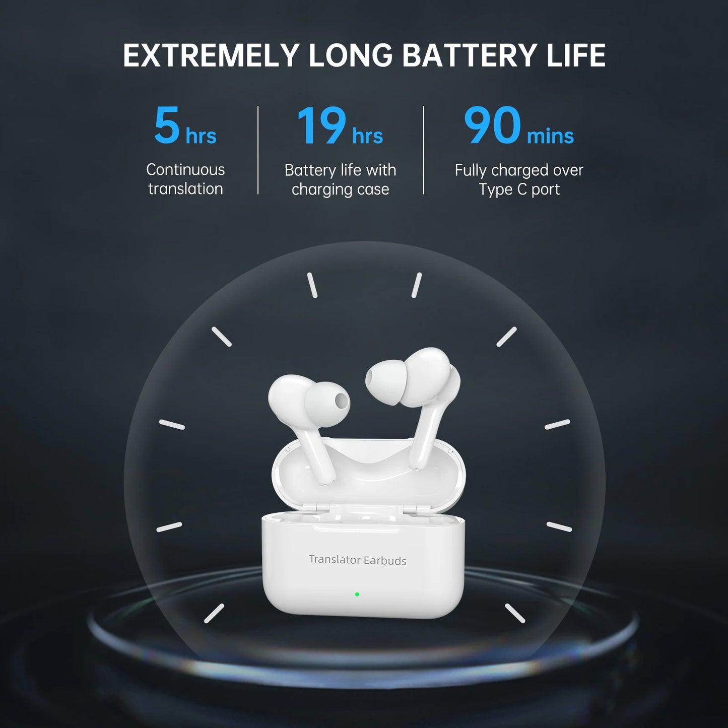 Wooask M6 Translator Earbuds 144 Languages 11 Offline Bi-directional