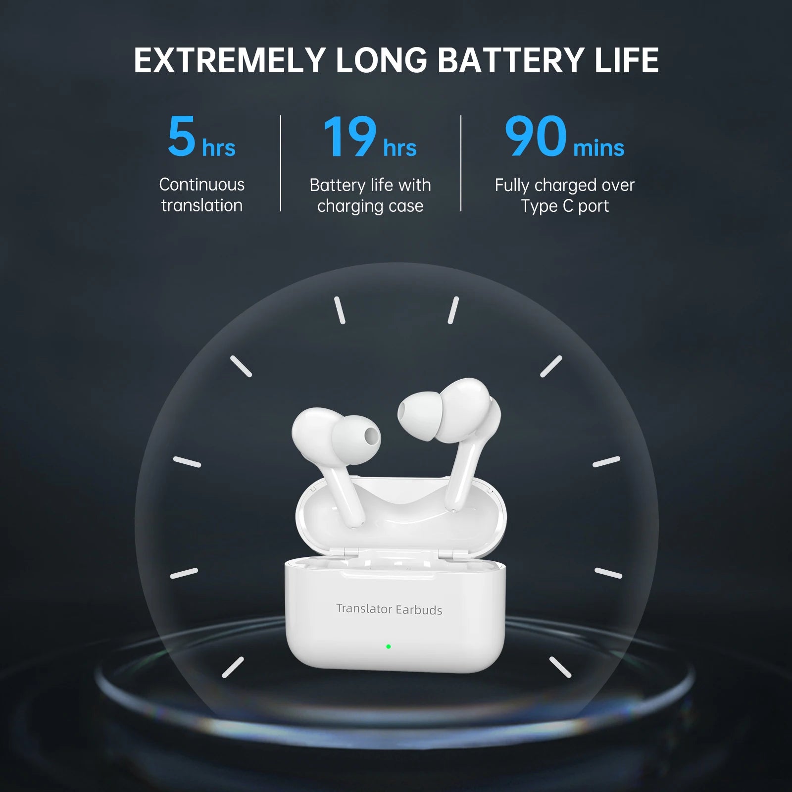 Wooask M6 Translator Earbuds 144 Languages 11 Offline Bi-directional
