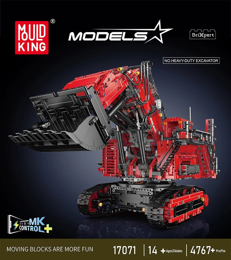 Mould King 17070/17071 RC R9800 Excavator Building Set | Motorized Technical Mining Excavator - Limetastore