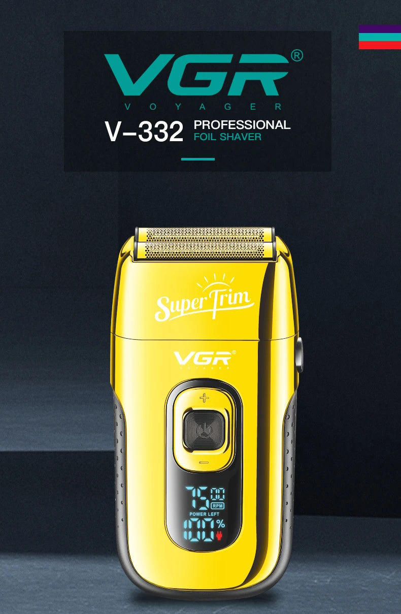 VGR Shaver Professional Face Bald Shaver Beard Trimmer Electric Razor Rechargeable Hair Trimmer Shaving Machine for Men V-332