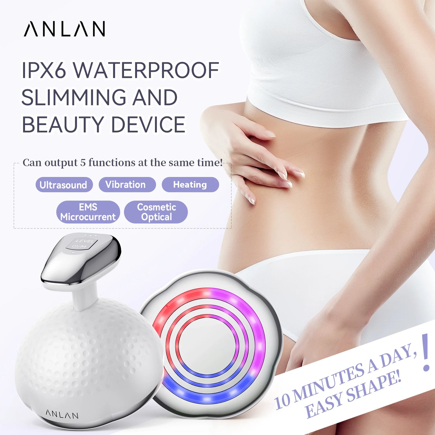 ANLAN RF Slimming Machine | 5‑in‑1 EMS Cavitation Fat Burner