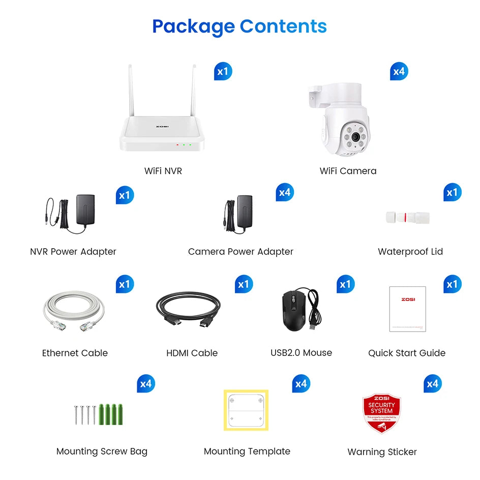 ZOSI 3K Wi‑Fi 6 Security Camera System – 8CH 4K WiFi NVR with 5MP Auto‑Tracking Pan‑Tilt Cameras