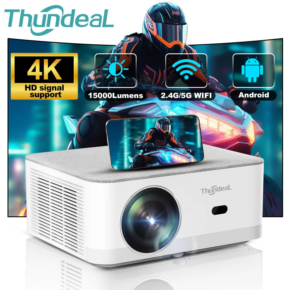 ThundeaL TD92 Pro Smart Full HD projektor – izvorna ločljivost 1080P, podpora za 4K, izjemno hiter WiFi in Android 3D