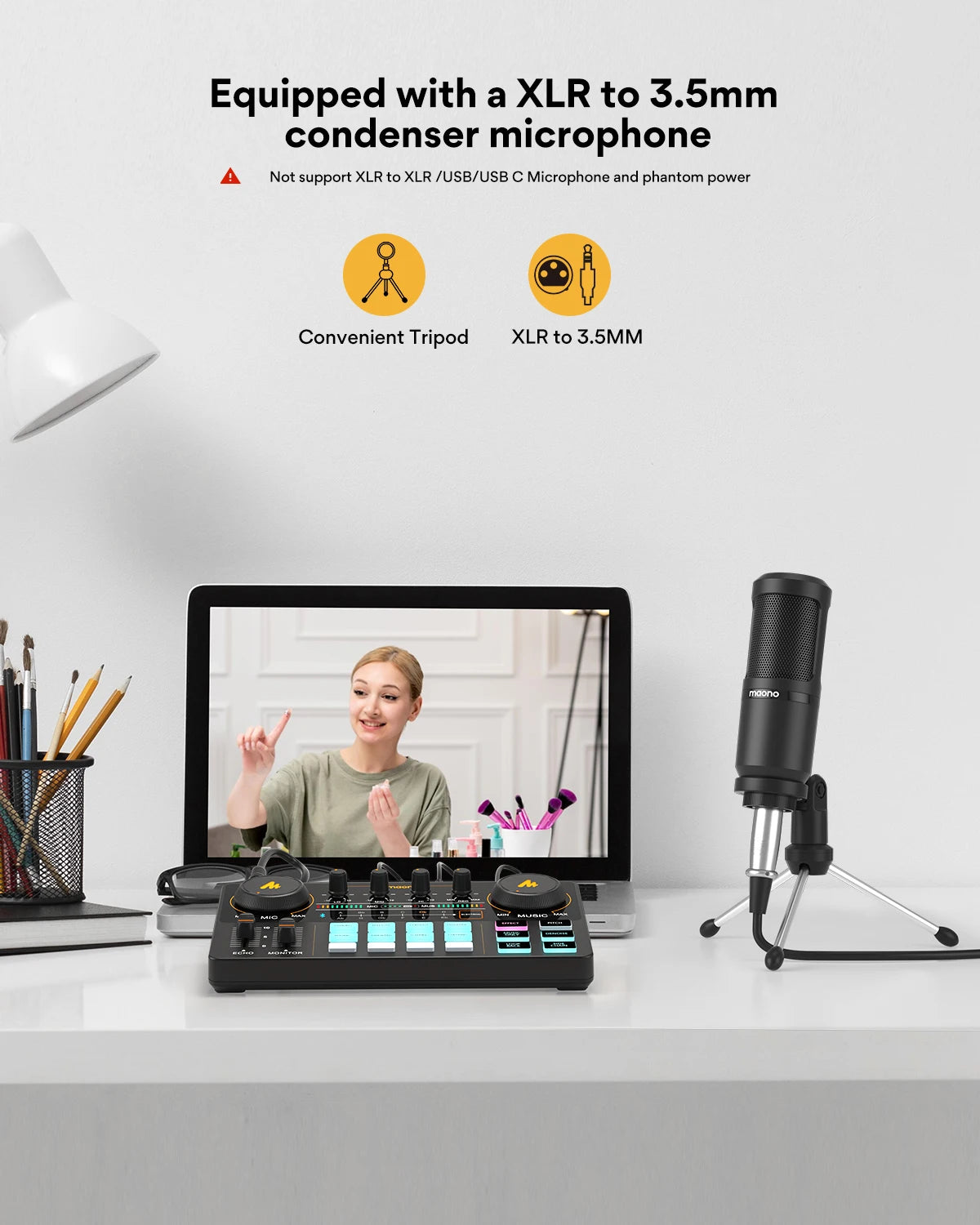Maono AM200‑S1 Sound Card & Microphone Set | All‑in‑One Streaming Studio