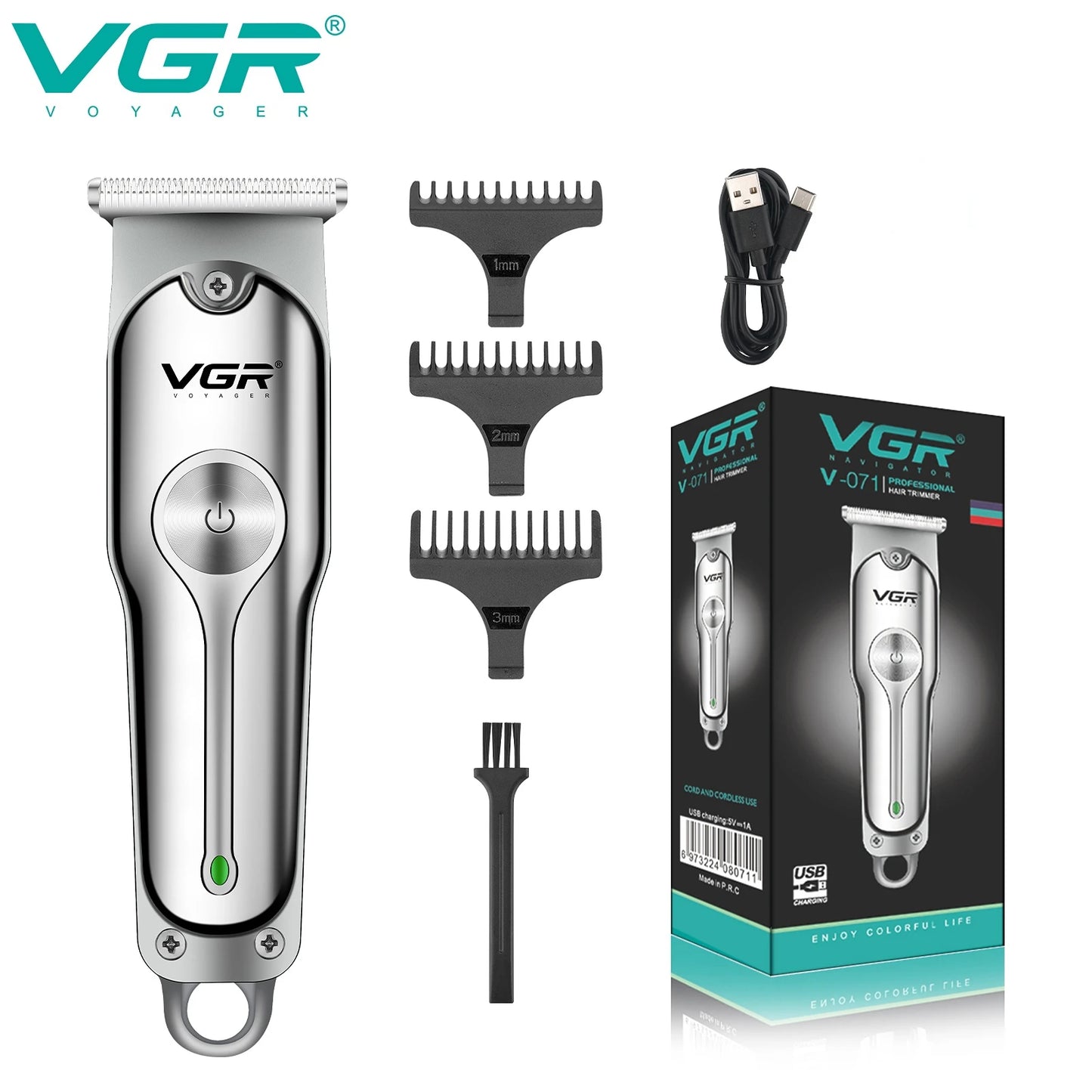 VGR V-071 Professional Hair Clipper Mini Barber Trimmer for Men