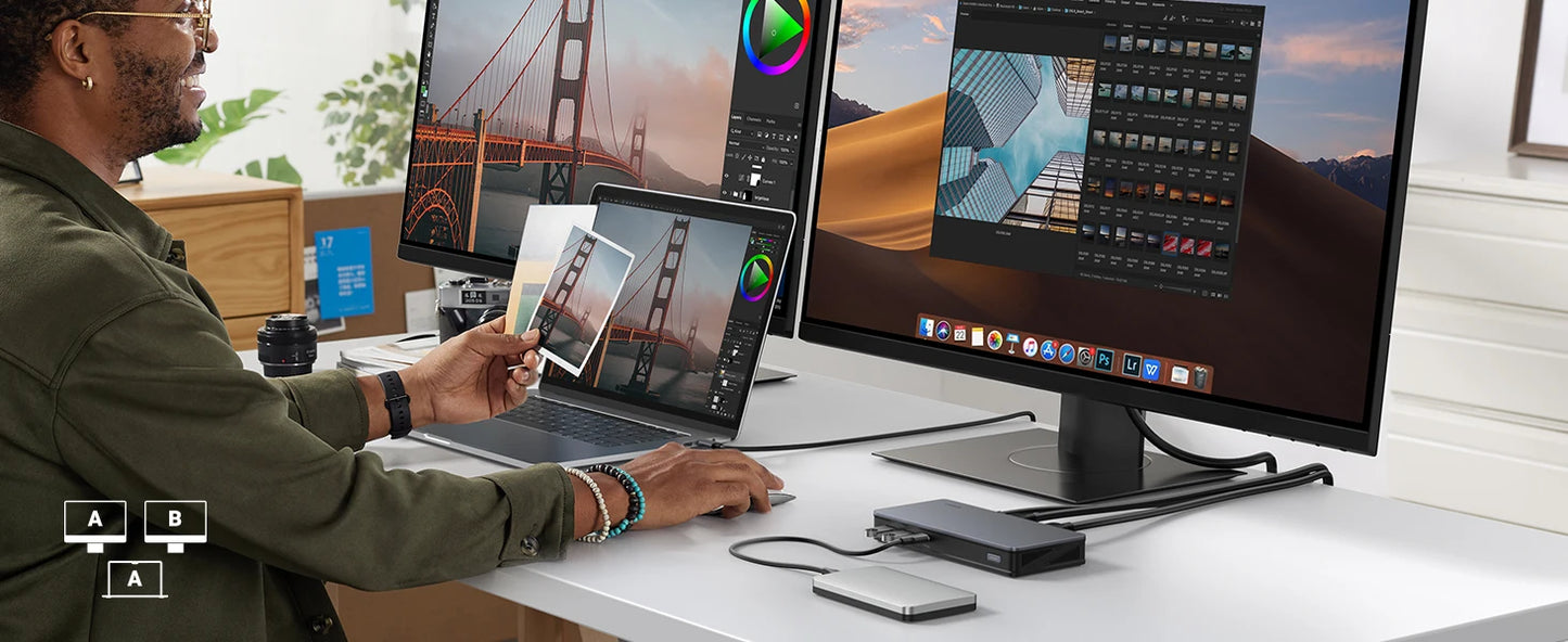 UGREEN 9‑in‑1 DisplayLink USB‑C Docking Station with Dual 4K60Hz