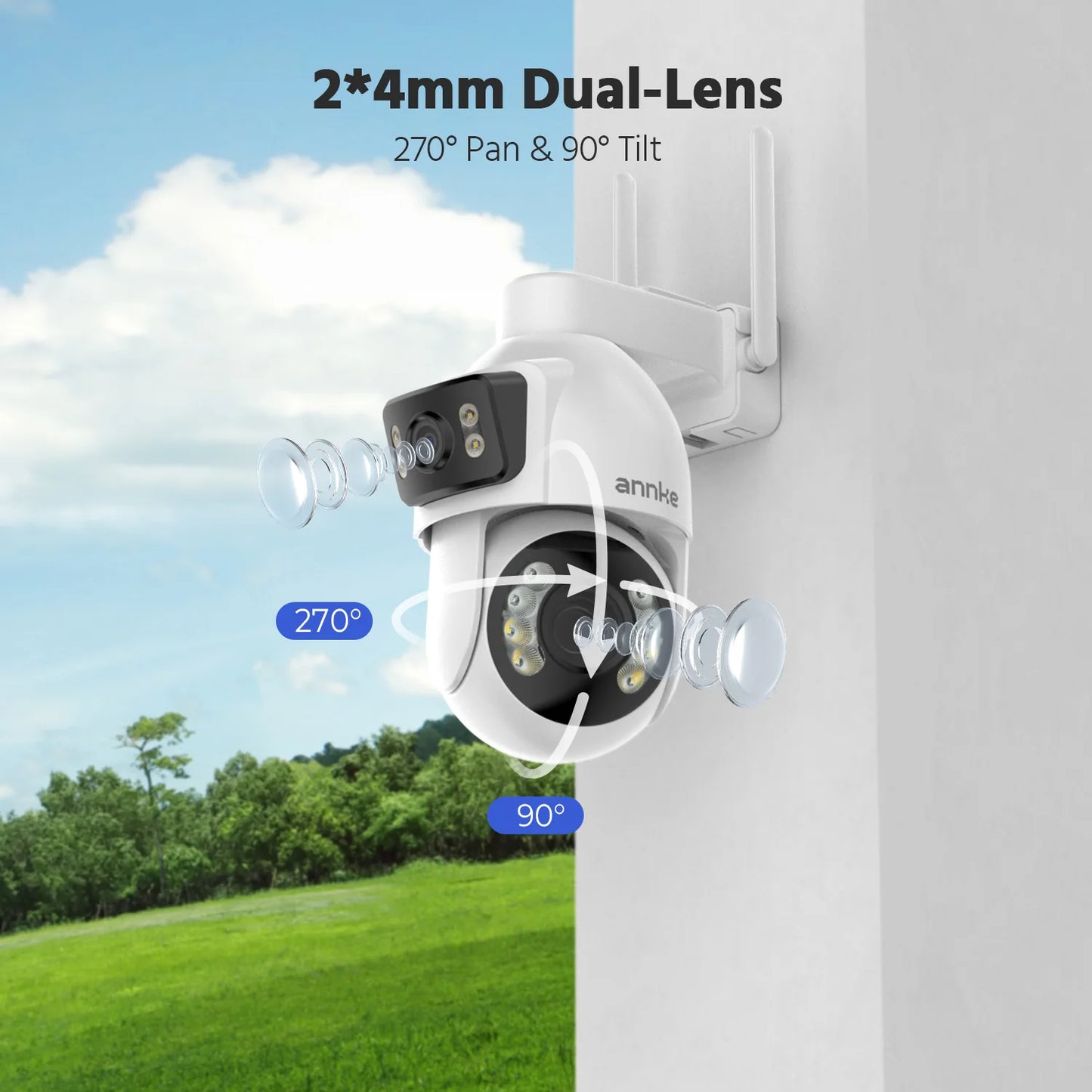 ANNKE WCD1012 10MP Dual‑Lens PTZ Camera | 12× Zoom, AI Tracking, WiFi