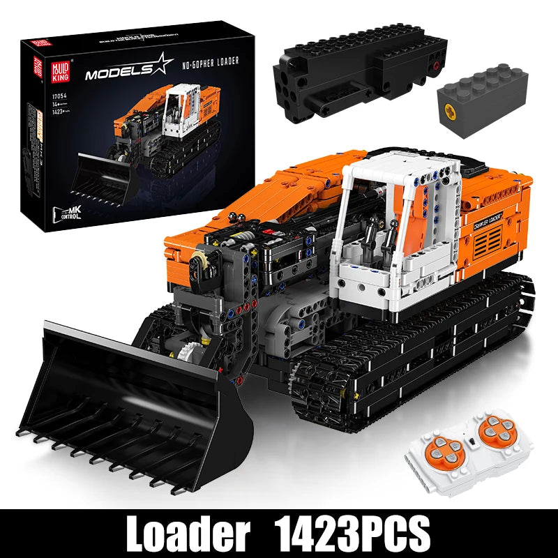 Mould King 17054 Motorized Gopher Loader Building Set | RC Technical Compact Track Loader Model - Limetastore