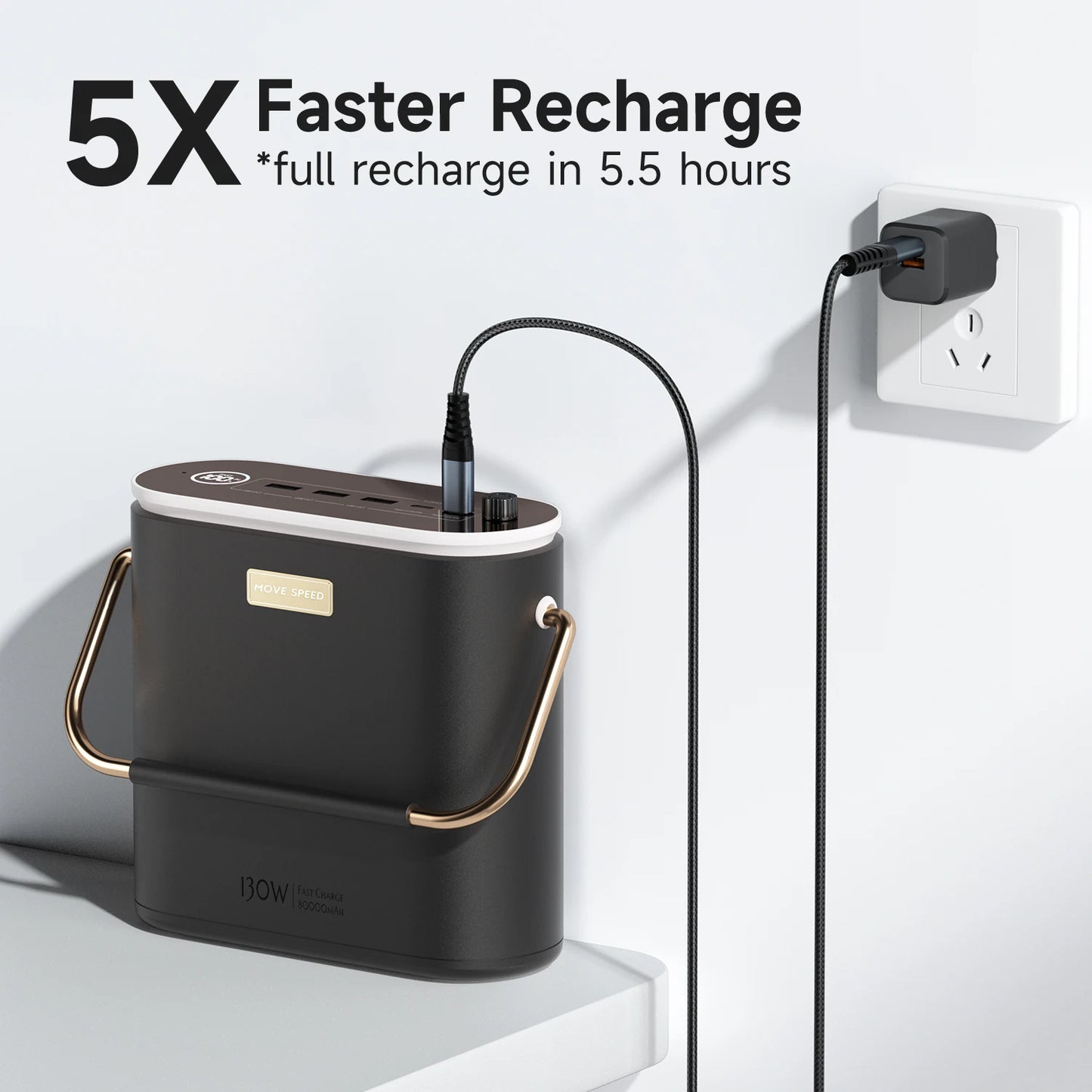 MOVESPEED 80000mAh Power Bank 100W PD Fast Charging Powerbank Portable External Battery Power Station for Camping Outdoor Laptop