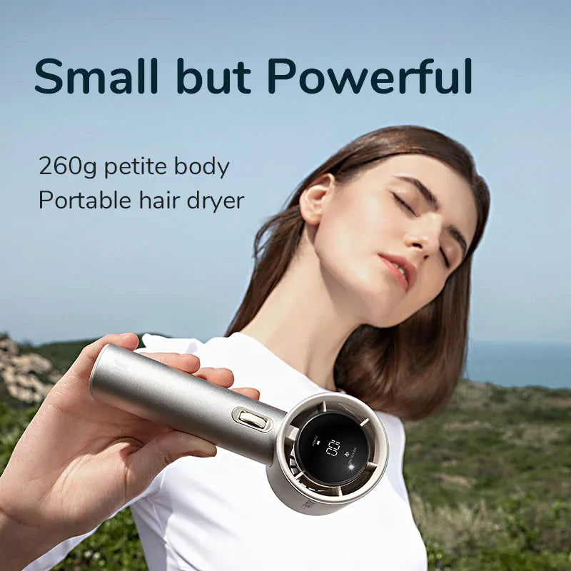 JISULIFE Mini Handheld Portable Fan – 100 Adjustable Wind Speeds, 5000mAh Battery