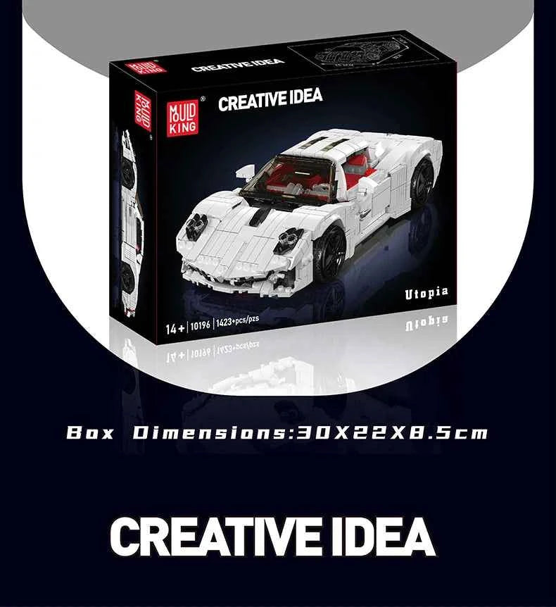 Mould King 10196 White Utopia Sport Racing Car - Limetastore