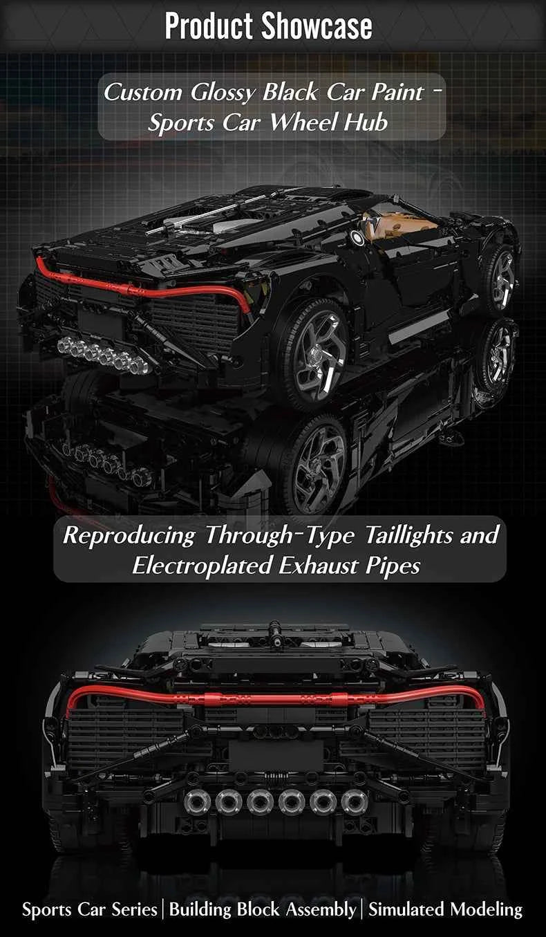 Mould King 13163 La Voiture Noire Remote Control Technical Sport Racing Car — RC Building Block Model - Limetastore
