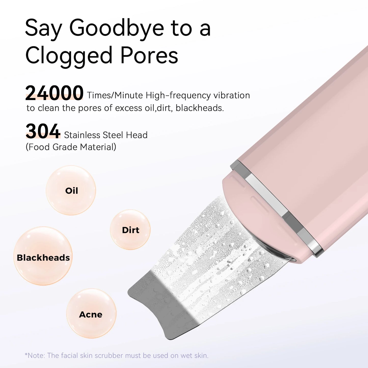 ANLAN Ultrasonic Skin Scrubber | EMS Lifting, Deep Cleansing, Ultrasonic Peeling